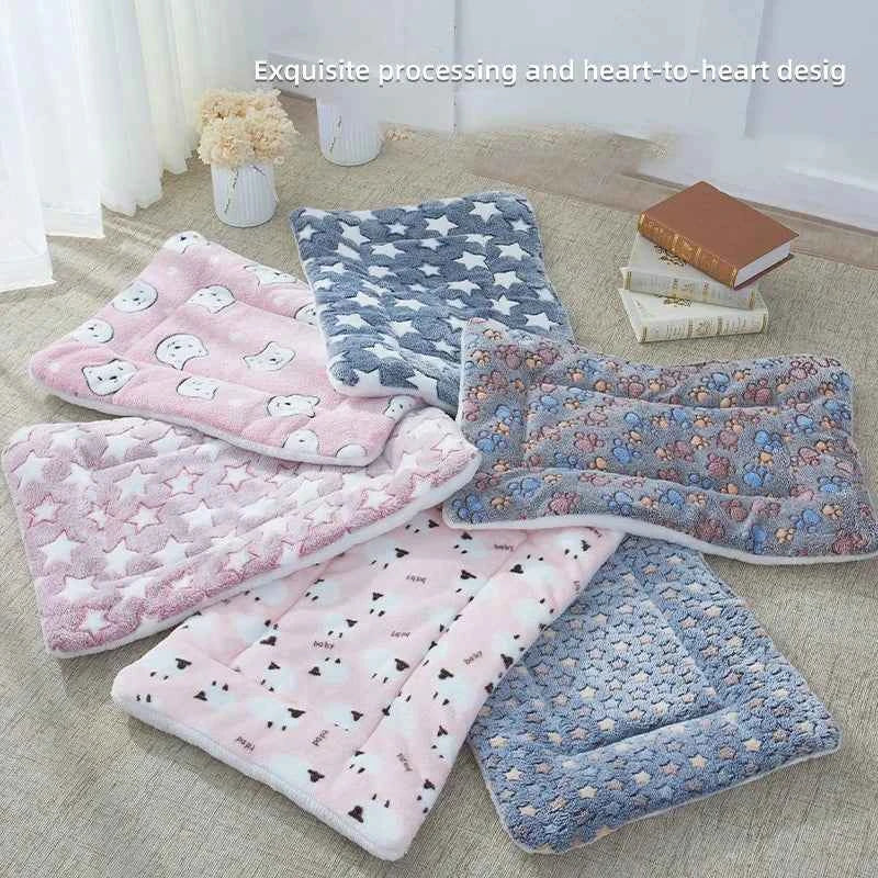Flannel Pet Sleeping Mat & Dog Bed – Soft, Washable, and Durable
